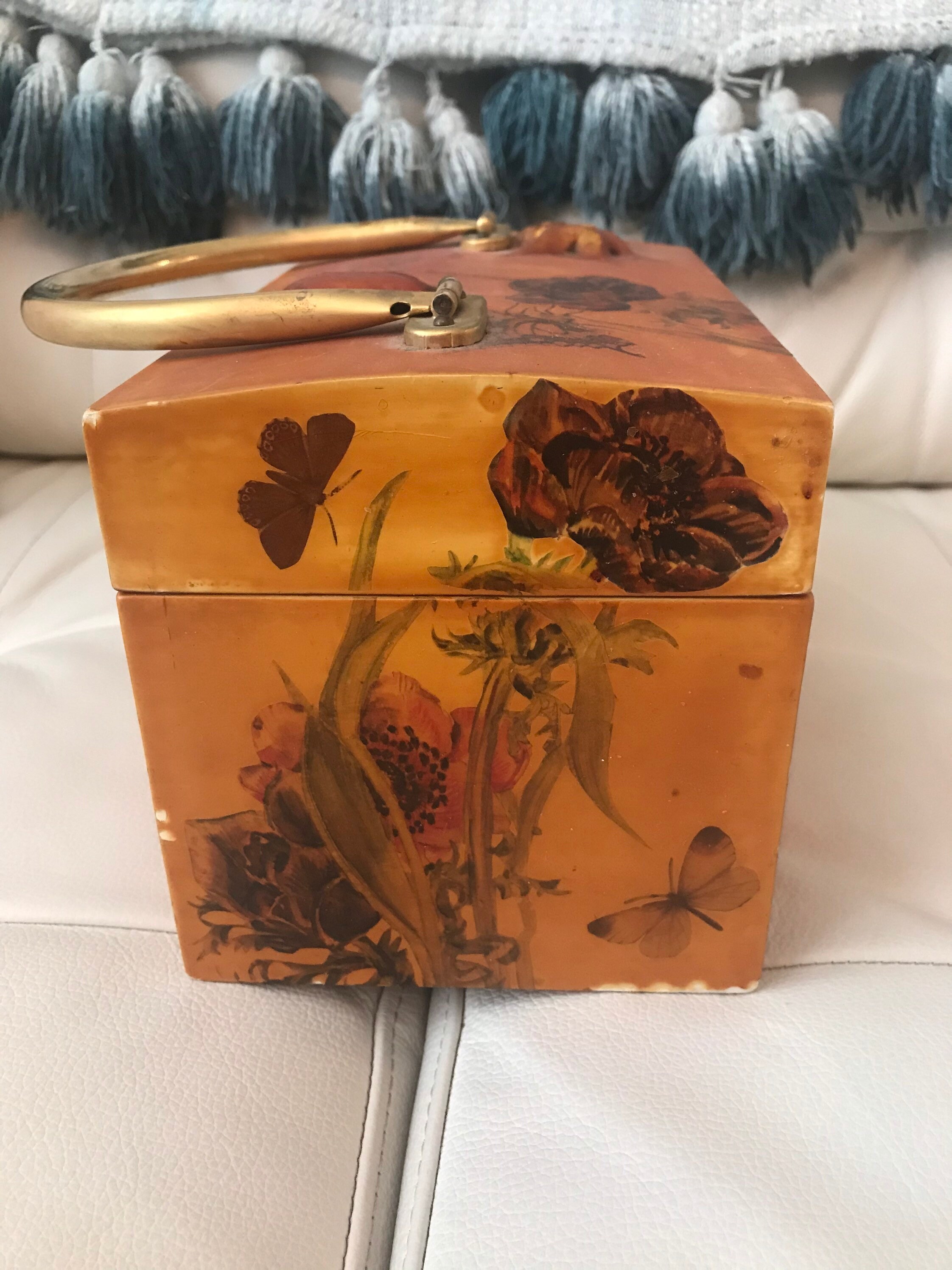 Vintage Holz Floral Box Geldbörse | Etsy
