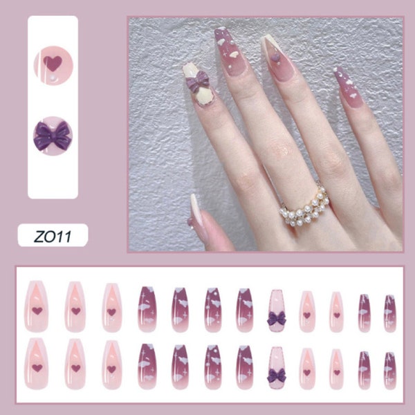 Kawaii Fake Nails - Etsy