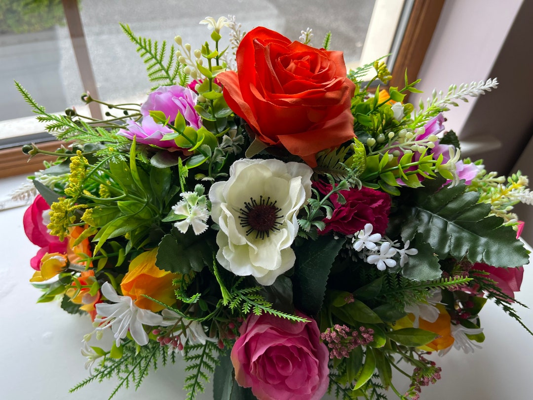 Cremation Plot Flowers, Funeral Tributes, Artificial Grave Flowers