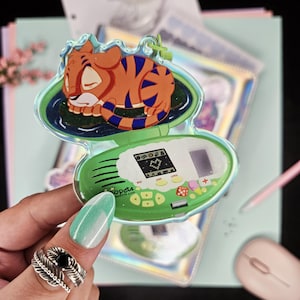 Kougra Neopets Tasche Schlüsselanhänger Holographisch Kunstharz Glitter Beschichtet, doppelseitig