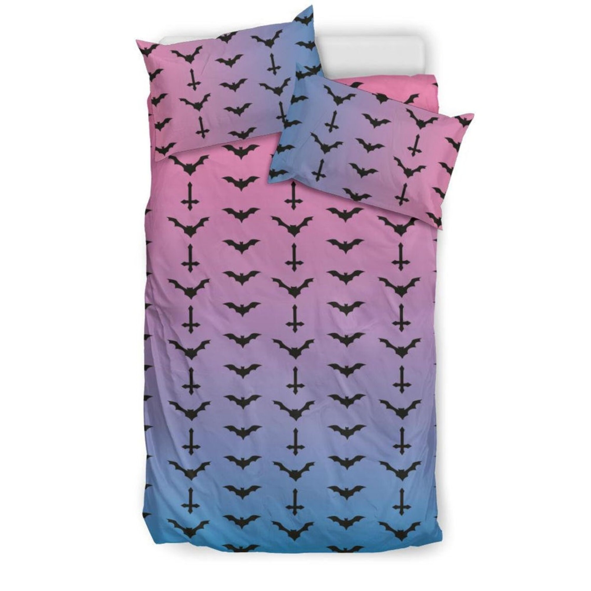 Pastel Goth Holy Bats Bedding Set Witchy Decor Pastel Goth Etsy