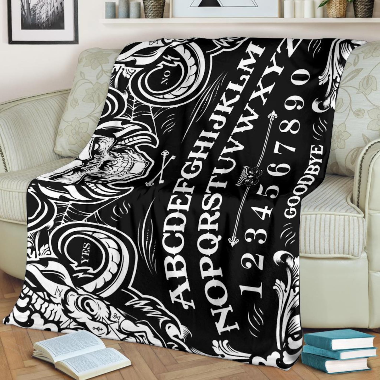 Devil Ouija Board Throw Blanket Goth Premium Blanket Gothic Etsy