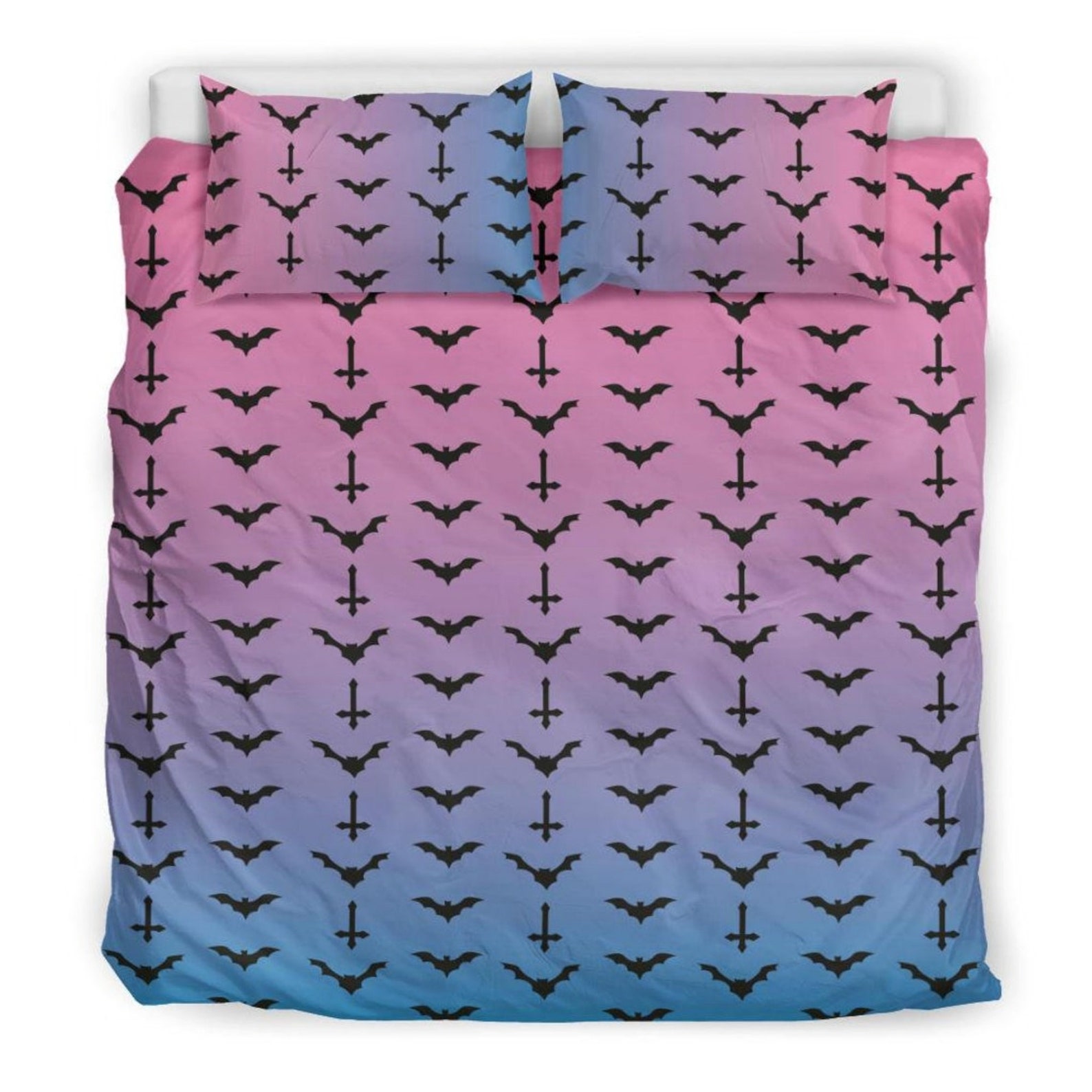 Pastel Goth Holy Bats Bedding Set Witchy Decor Pastel Goth Etsy