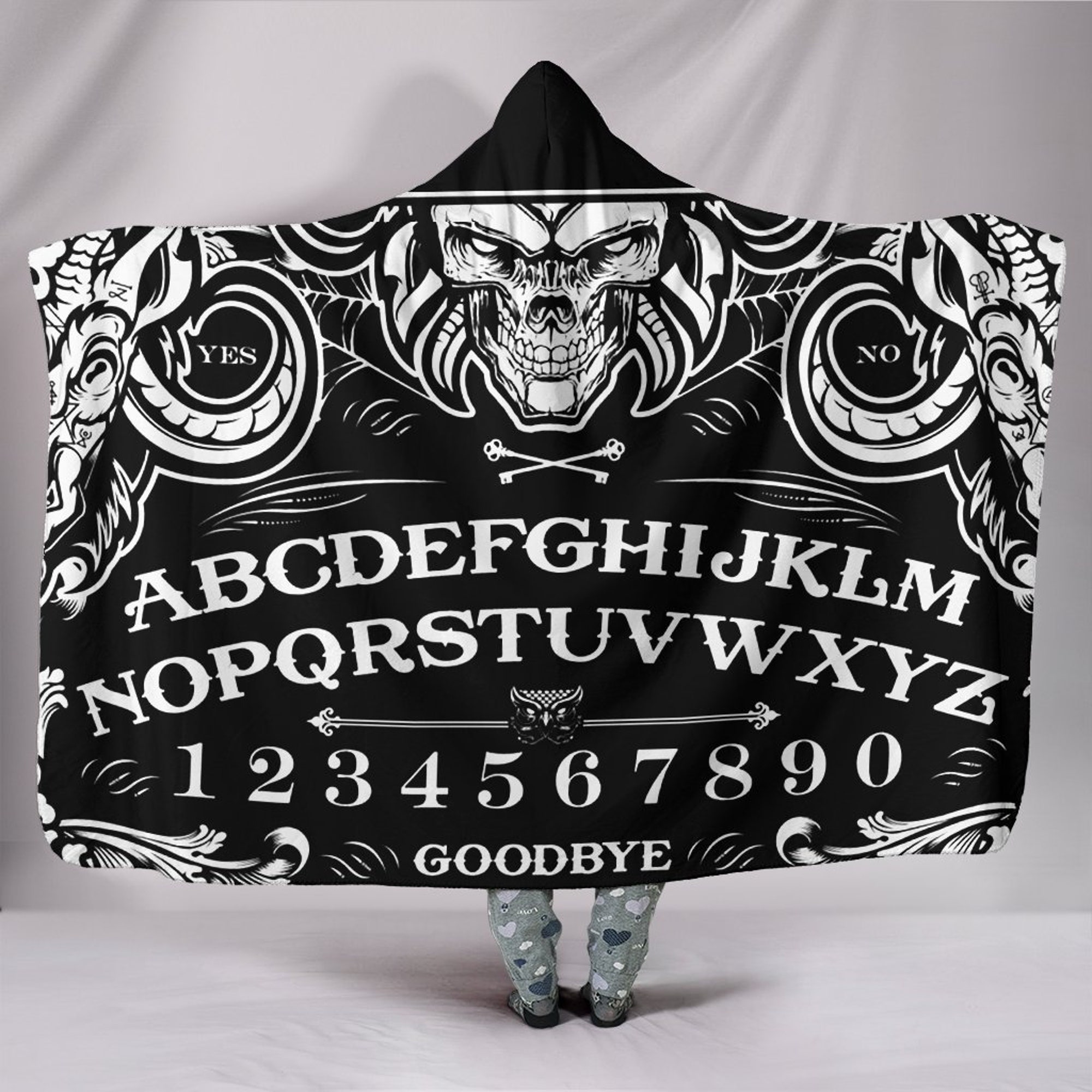 Devil Ouija Spirit Board Hooded Blanket,