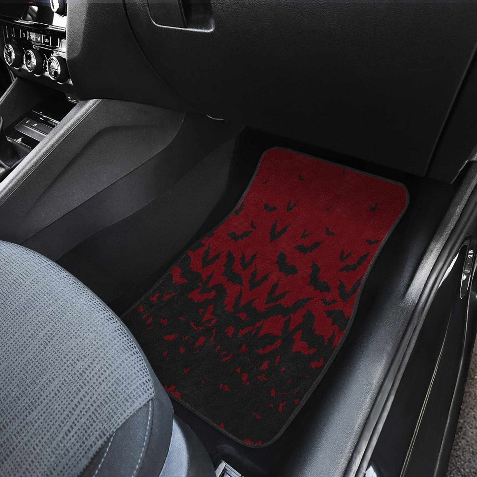 Swarming Bats Car Floor Mats, Goth Style Car Mats, Gothic Car Mats, Halloween Witchy Car Floor Mats