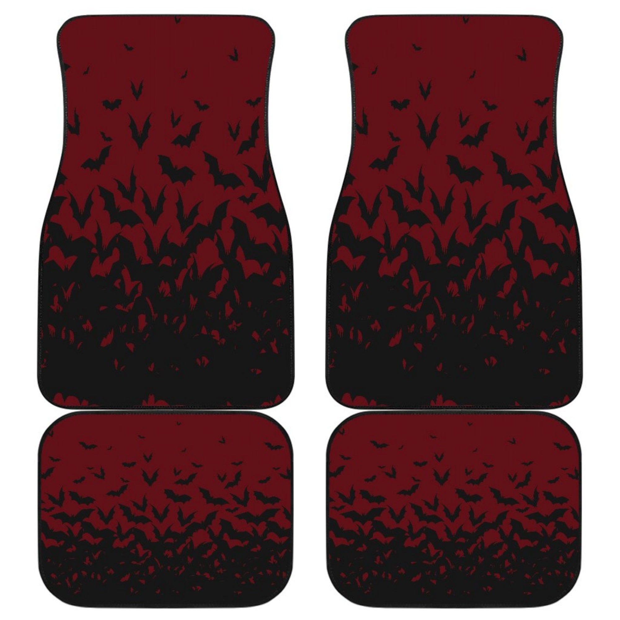 Swarming Bats Car Floor Mats, Goth Style Car Mats, Gothic Car Mats, Halloween Witchy Car Floor Mats