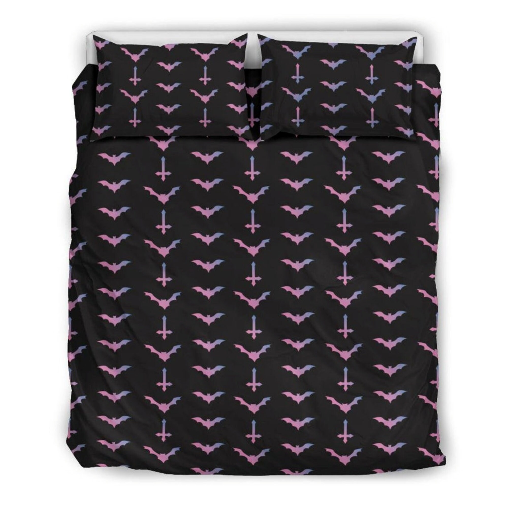 Pastel Goth Bats Bedding Set Witchy Decor Pastel Goth Etsy
