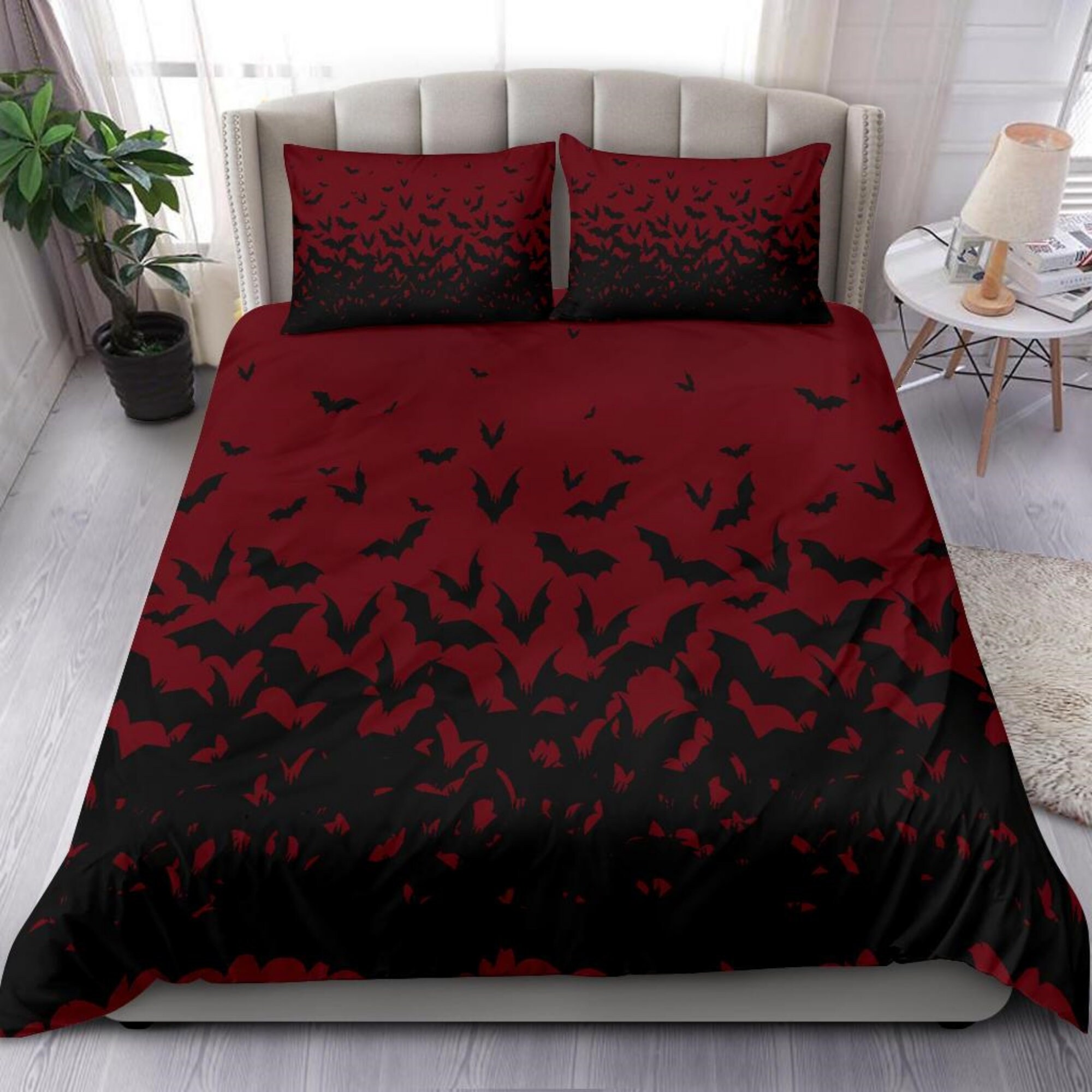 Swarming Bats Bedding Set Witchy Decor Pastel Goth Bedding Etsy