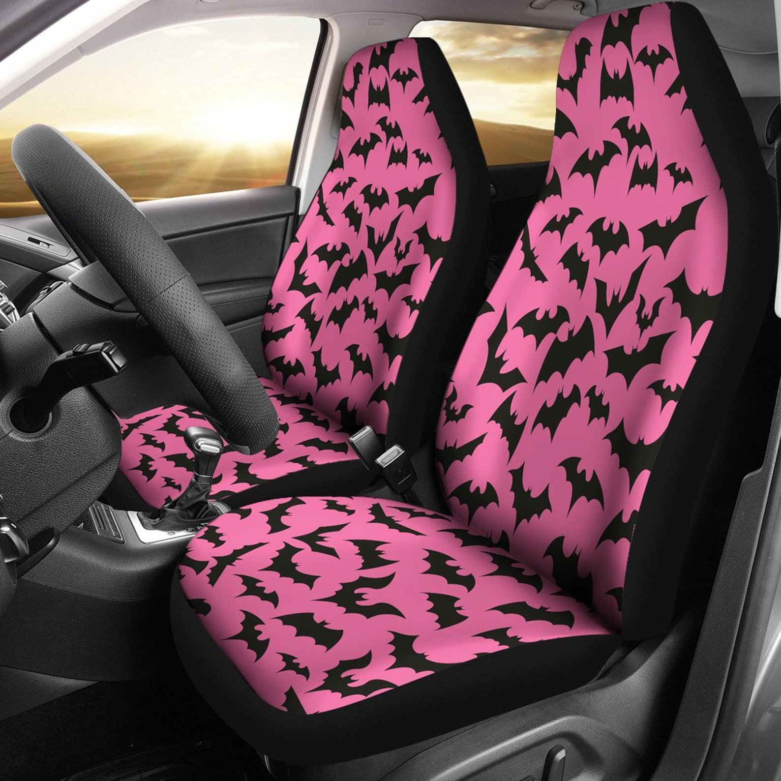 Pastel Goth Bats Car Seats Covers set of 2 Gothic Car Seats Etsy