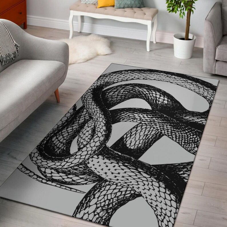 Serpent of Death White Area Rug Gothic Home Decor Goth Area Etsy