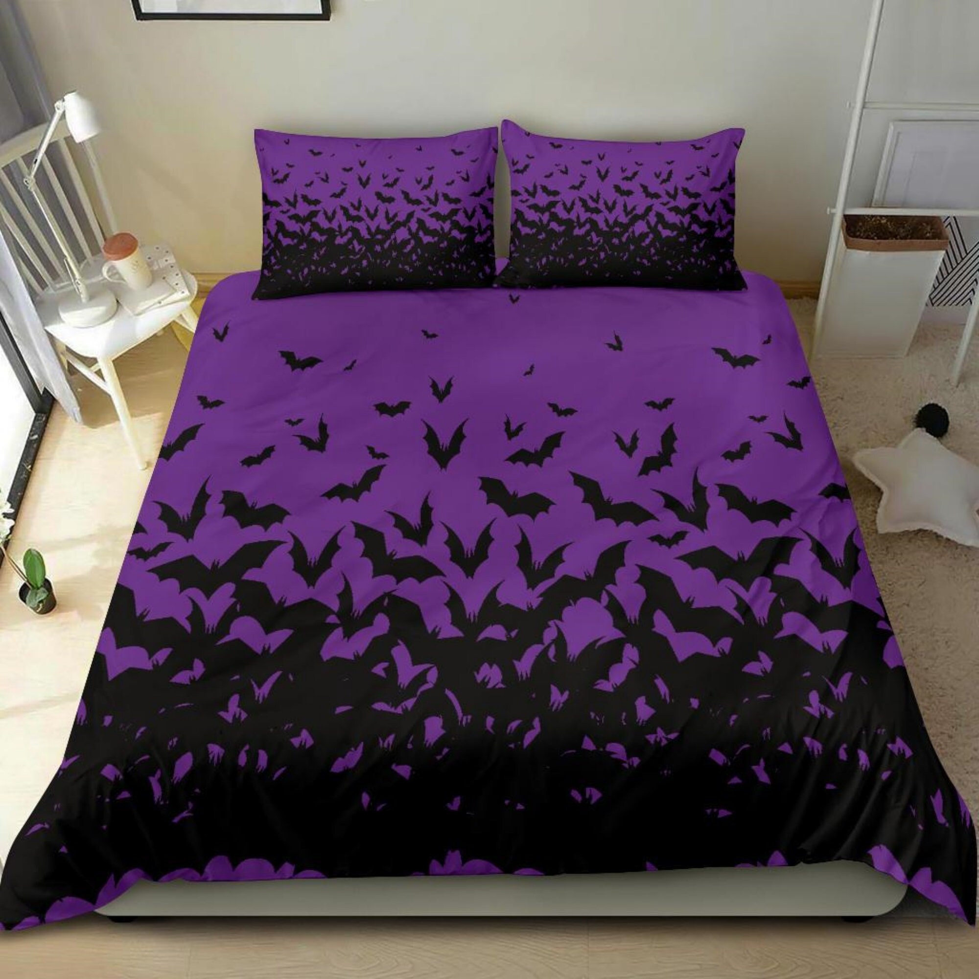 Swarming Bats Bedding Set Witchy Decor Pastel Goth Bedding Etsy