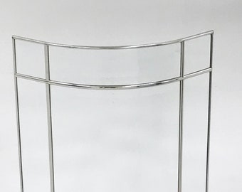 VINTAGE MASETTI Beveled Leaded Glass Window Pane Curved Art Panel 17.5" X 19.29"