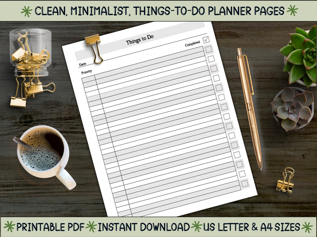 Minimalist to Do List Planner: Triage Priorities, Focus, Printable PDF ...