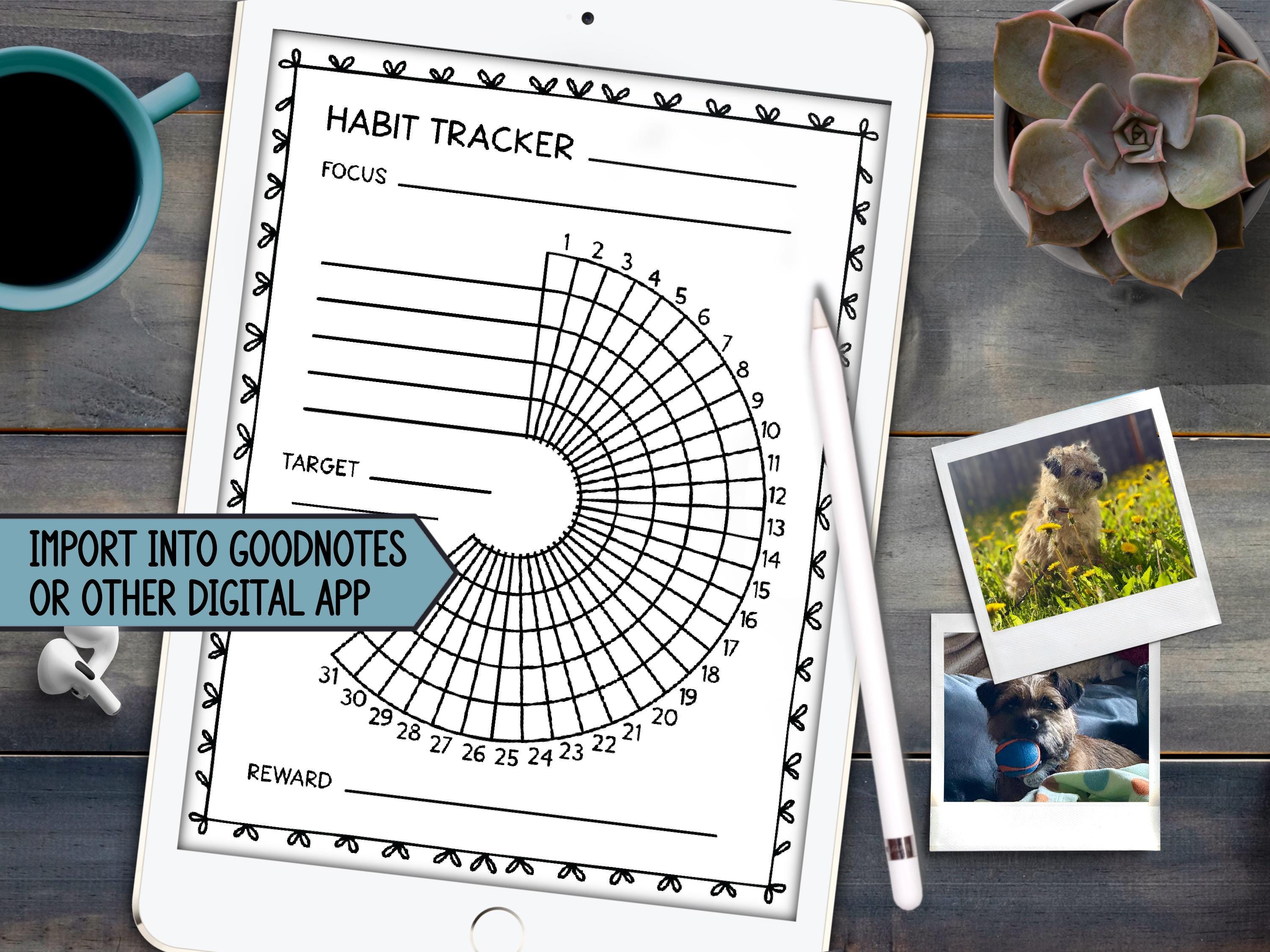 CBT Habit Tracker Printable: Monthly Focus-target-reward System (PDF ...