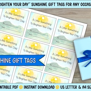 Geschenkanhänger “A Little Bit of Sunshine” druckbare PDF-Datei, sofortiger Download, A4- und US Letter-Papierformat, freundlich, für alle Gelegenheiten geeignet, heller Beifall