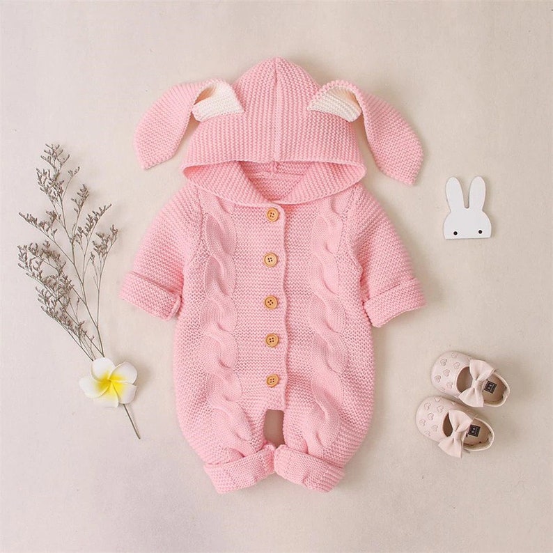 Baby Girl Teddy Bear Hoodie With Ears Teddy Bear Jumpsuit for Etsy