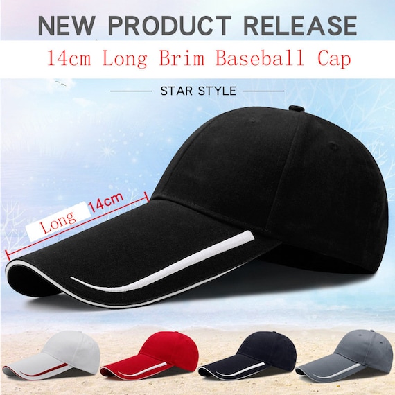 14cm long visor large head Baseball Caps Men Women Unisex Big Size Casual Peaked Hats Cool Fishing Hat Plus Size 55-60cm 60-65cm