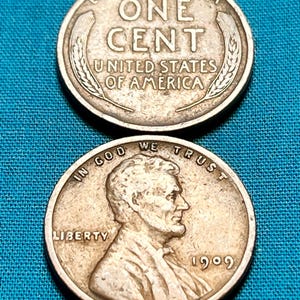 One (or 3) RARE 1909 Lincoln Wheat Penny—FIRST Year Issue/Circulated Grade/FREE Shipping!