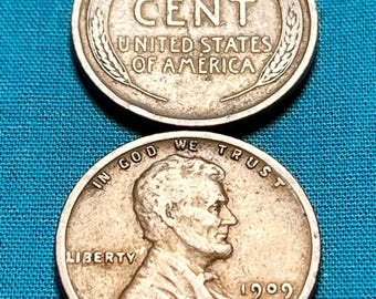 One (or 3) RARE 1909 Lincoln Wheat Penny—FIRST Year Issue/Circulated Grade/FREE Shipping!