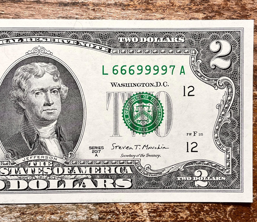 69 スペシャル! 超希少シリアル番号付き 2 ドル紙幣 (666 999