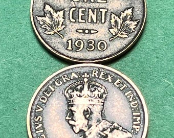 ONE King George V Canadian Maple Leaf Penny (1920s-30s)—FREE Shipping!