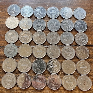 Full Tube (36) Collectible Filipino/Philippines 1 Piso Coins (Various Years)!