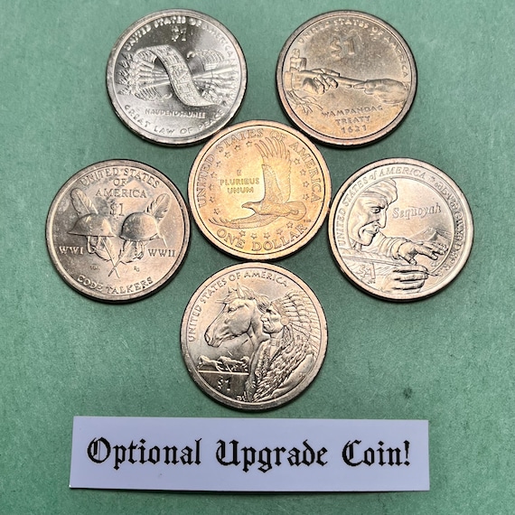 流通済みのネイティブアメリカン1ドル硬貨サンプルセット - 5種類の