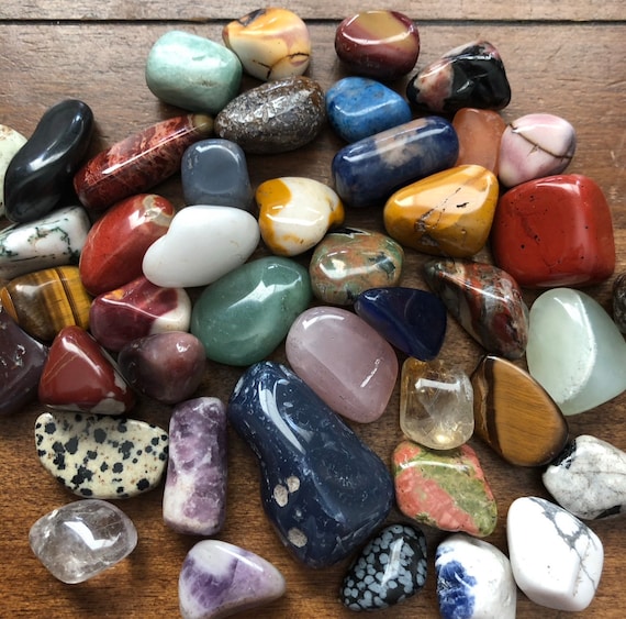 Treasure Chest Filled With Natural, Ornamental Stones (read