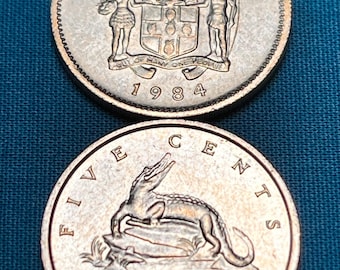 ONE Jamaican Crocodile Coin—Various Years/FREE Shipping!