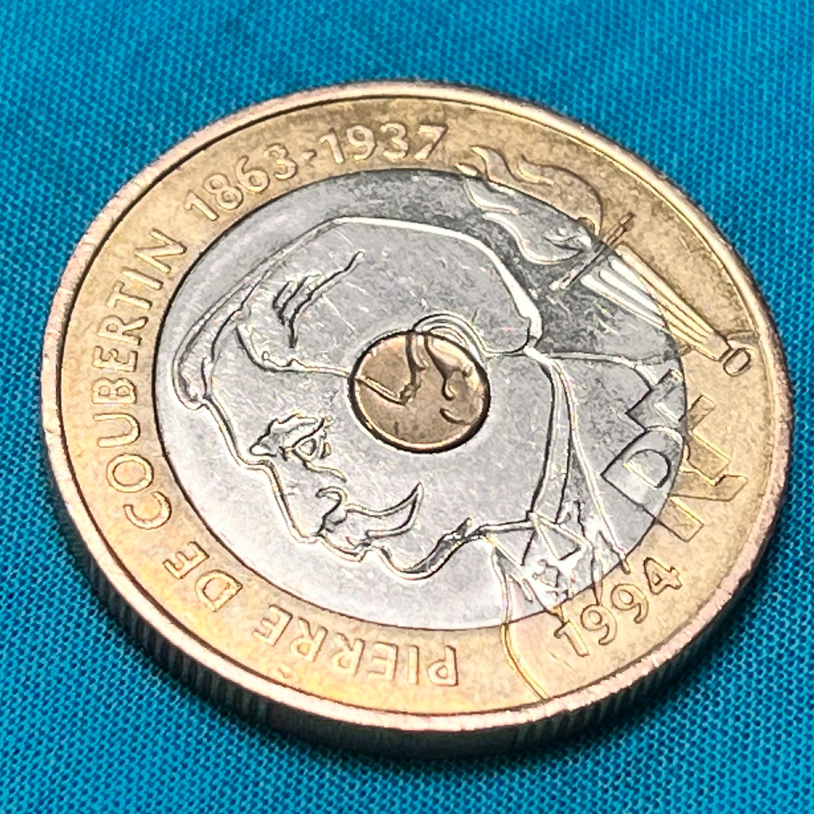 超レア(150万枚) フランス共和国オリンピック単一年(1994年)記念三金属コイン！ - Etsy 日本