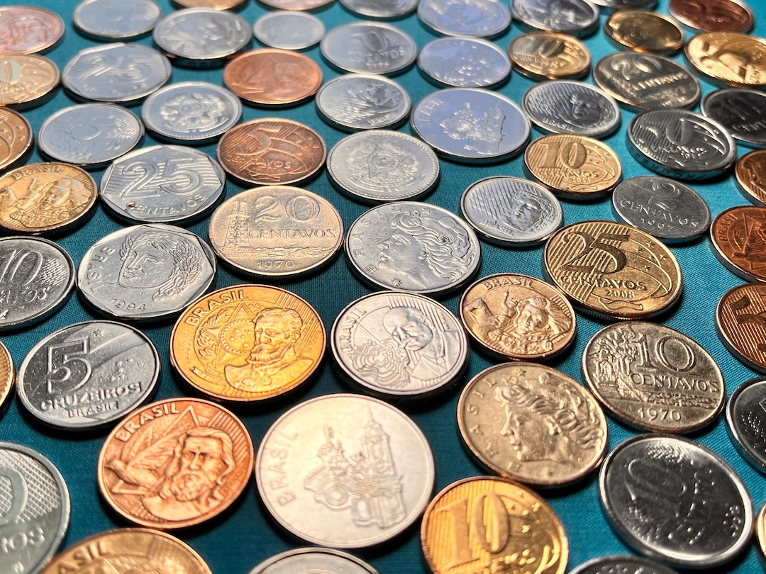 ブラジルのビンテージ コイン - ハーフ ポンド (8 オンス) ロット (超限定販売)、巾着ポーチ アップグレード付き! - Etsy 日本