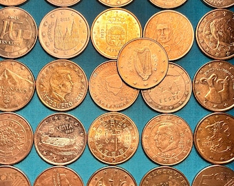 EURO Cent Sampler (10 Different Coins/Designs)—FREE Shipping!