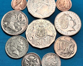稀少1966 ～1997年 オーストラリアの貨幣10枚セット Australia 1966 10 CENTS Elizabeth II Coin EF+ with Lyrebird