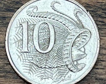 エリザベス2世をデザインしたオーストラリアのコトドリ10セント硬貨