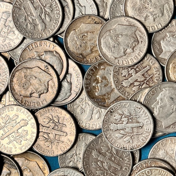 5 SILVER Roosevelt Dimes (1946-1964)—all UNIQUE Years/each Set
