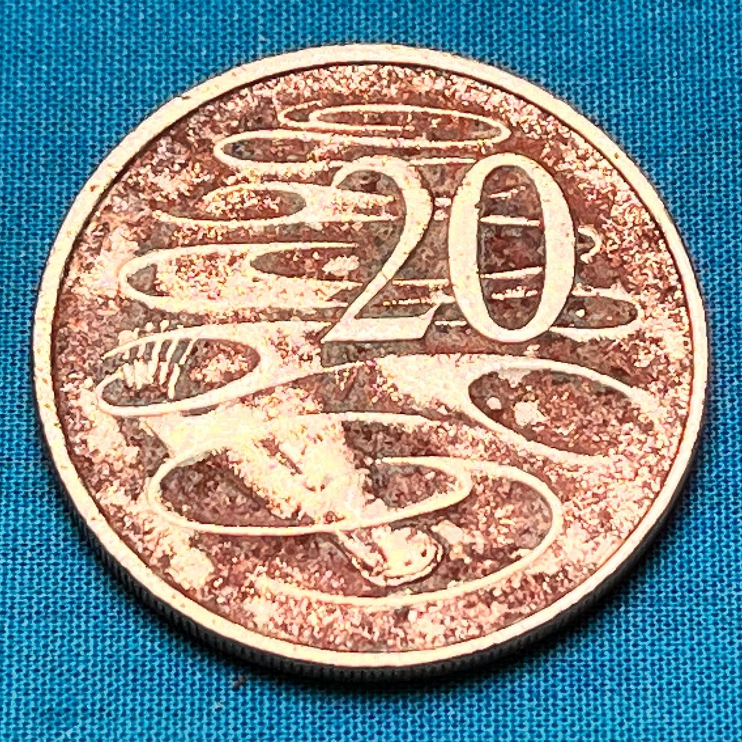 One-of-a-kind Duck-bill Platypus-themed Large AUSTRALIAN 20 Cent