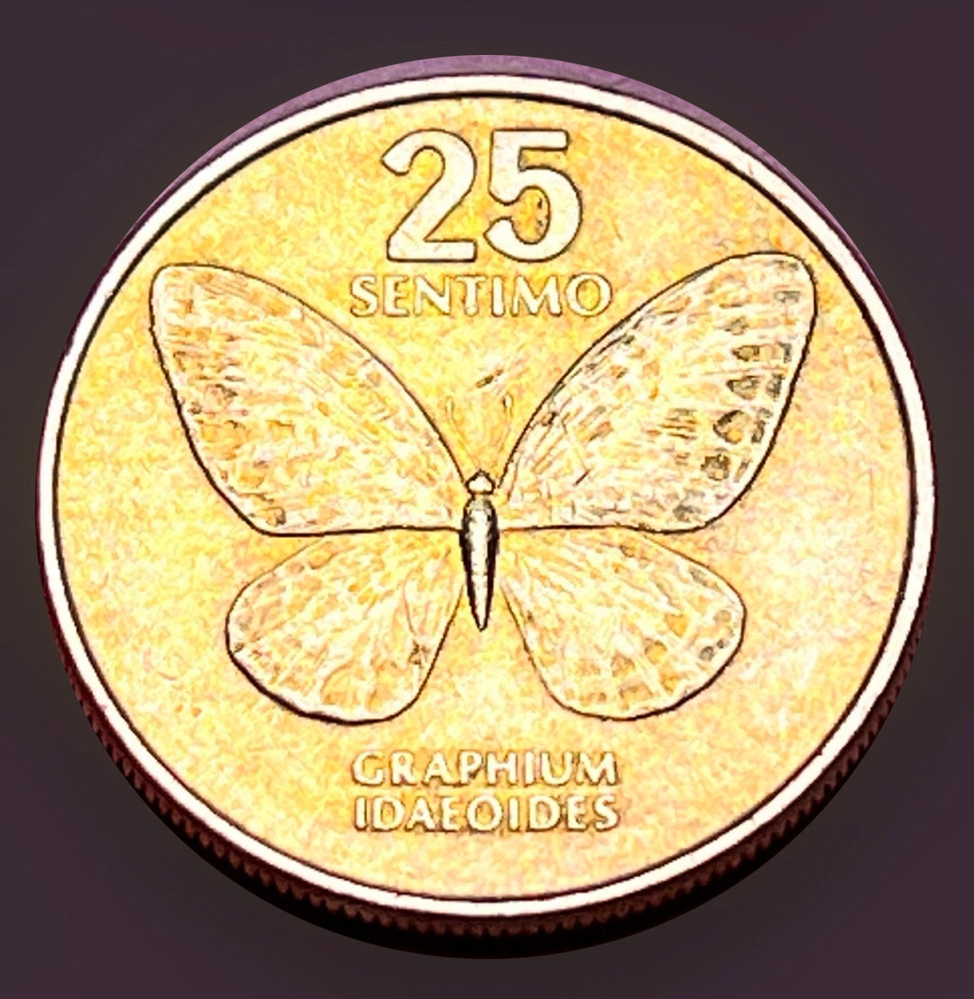 Filipino/philippines 25 Sentimo Golden Butterfly Coin—various Years ...