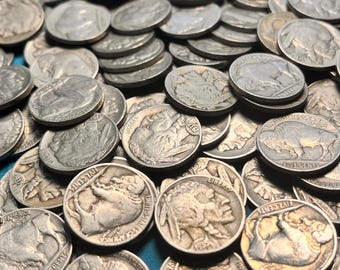 Rollo completo (40) de (solo) monedas de cinco centavos Indian Head "Buffalo" de 1935-1937 con fecha completa: ¡disponibilidad limitada/calidad limitada!