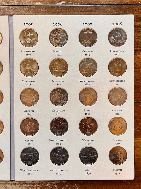米国 50 州 25 セント硬貨コンプリート コレクション アルバム (コイン