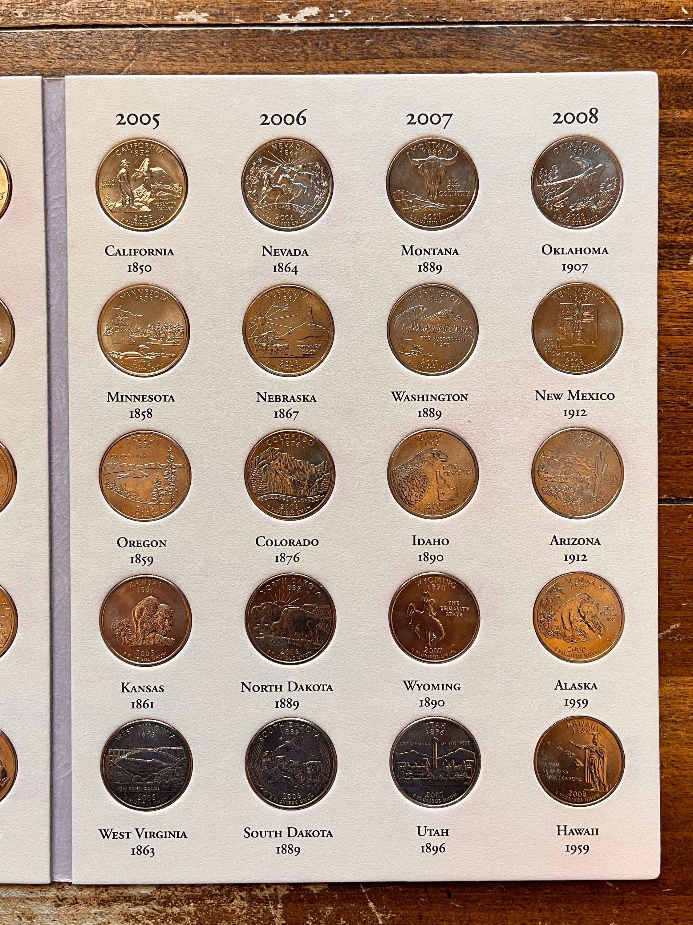 米国 50 州 25 セント硬貨コンプリート コレクション アルバム (コイン