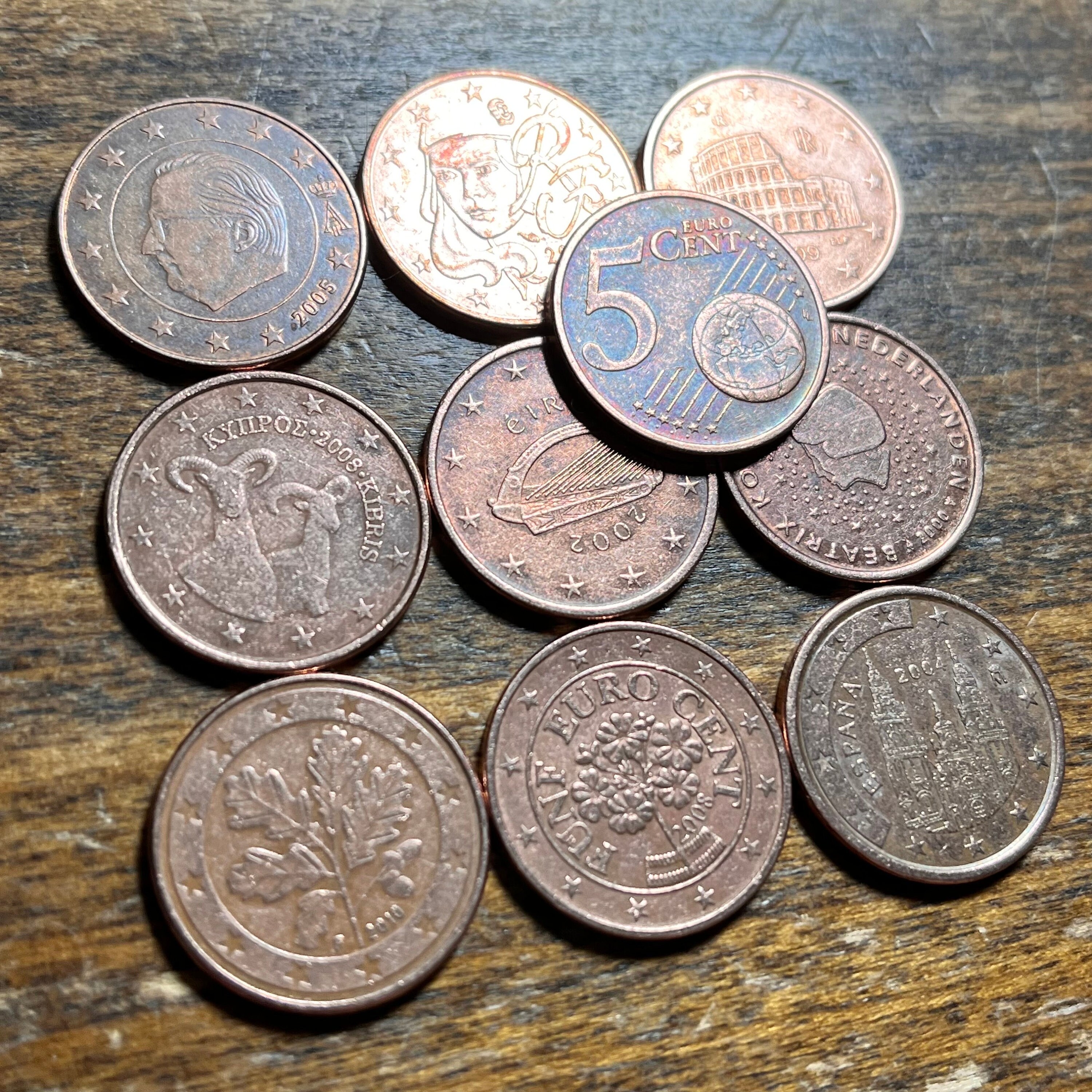 収集価値のある 5 セント ユーロ コインのフルロール (40 個) - 8 種類