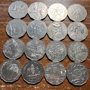 10 (Half Roll) Large AUSTRALIAN Half Dollars (All Unique Designs)—Limited Availability!
