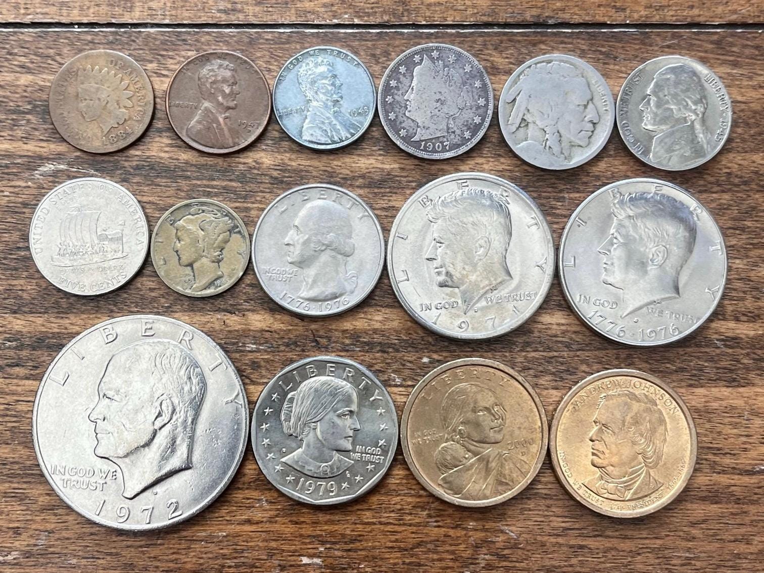 U.S. Coin Set: Silver, Wartime Nickel, Indian Head Penny - Etsy