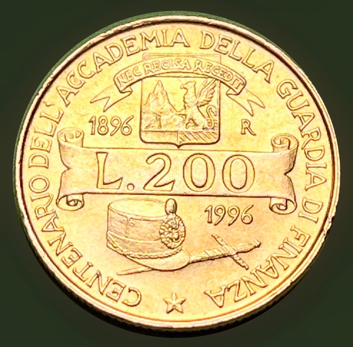 ITALIAN 100th Anniversary (1996) of Guard Academy Commemorative