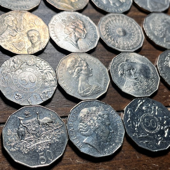 Large AUSTRALIAN* Collectible 12-sided Half Dollars (4, 6, 8, or