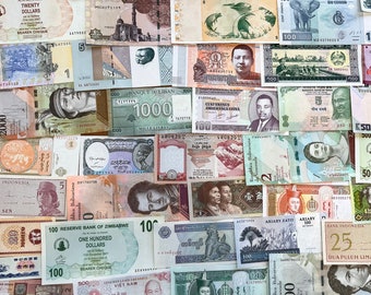 UNCIRCULATED Sets of INDEXED Assorted World Banknotes (CHOOSE 25