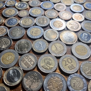12 Rare BIMETAL World Coins (All Unique Designs)—Shipping Included)!