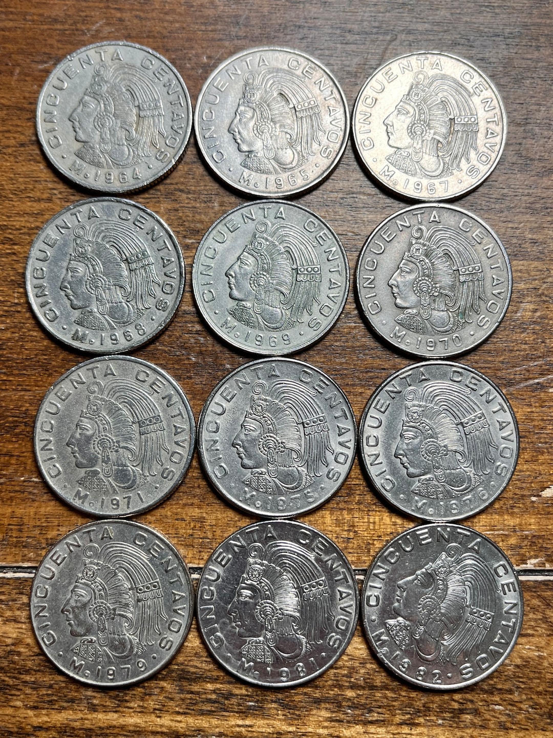 Aztec Ruler tenochtitlan Cuauhtemuc, Circa 1525 A.D. Vintage 12 Mexican ...