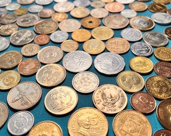 ASIAN Vintage 20-Coin Sets in Pouch (China, Japan, India, Philippines, Indonesia, Korea, Malaysia, Taiwan, Hong Kong, Vietnam, etc.)