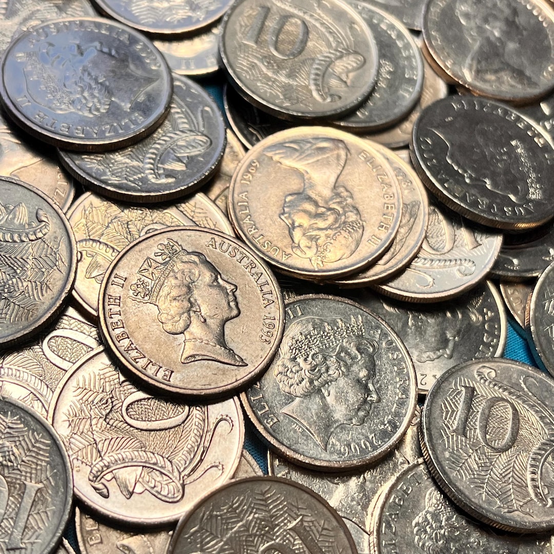 エリザベス2世をデザインしたオーストラリアのコトドリ10セント硬貨